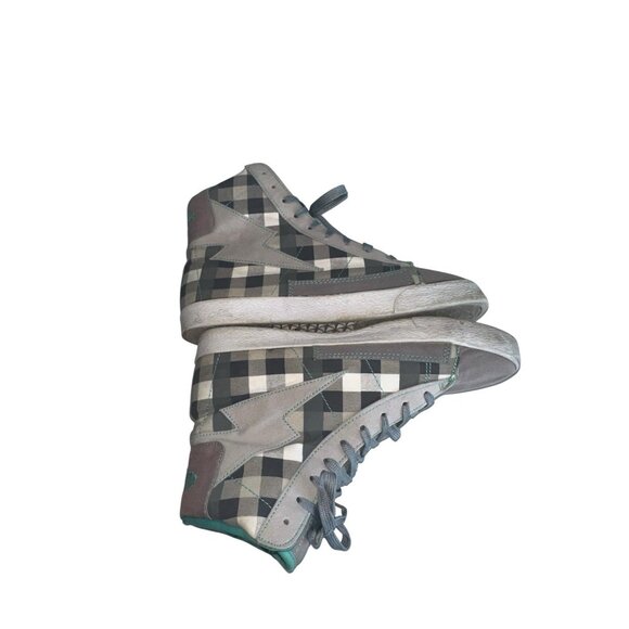 Punkrose Womens High Top Sneakers Sz 10 Gray White Check Style 73204 Punk Grunge - Picture 8 of 10